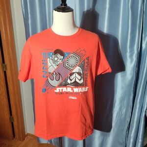 2019 Star Wars Finn & Phasma Rival 5k Run Tee Shirt Walt Disney XL - Blue Spots